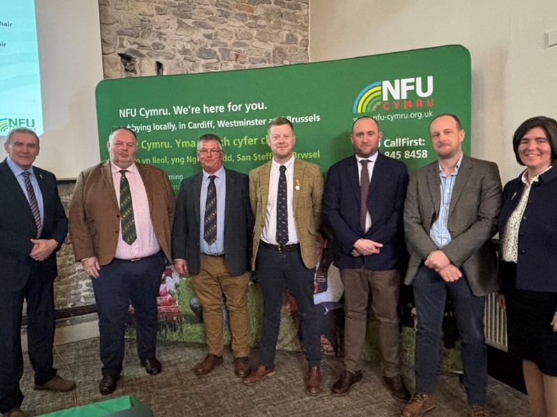 Pictured are speakers at the NFU Cymru Crops and Horticulture Conference