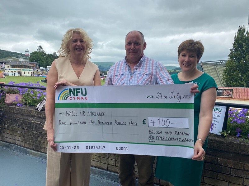 NFU Cymru cheque presentation