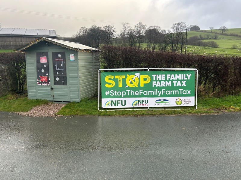 Photo of the banners on a farm