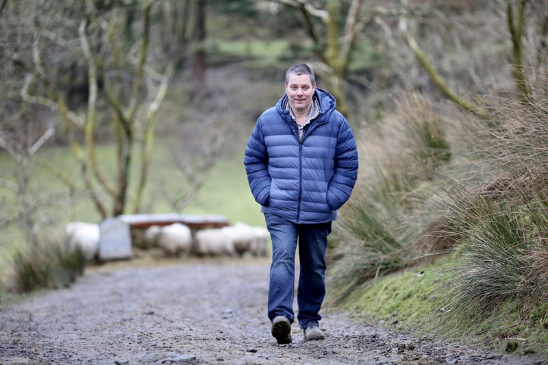 Aled Wyn Jones with sheep