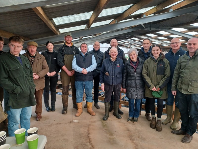 NFU Cymru Montgomeryshire members pictured with Steve Witherden MP at Llysun Farm in Llanerfyl