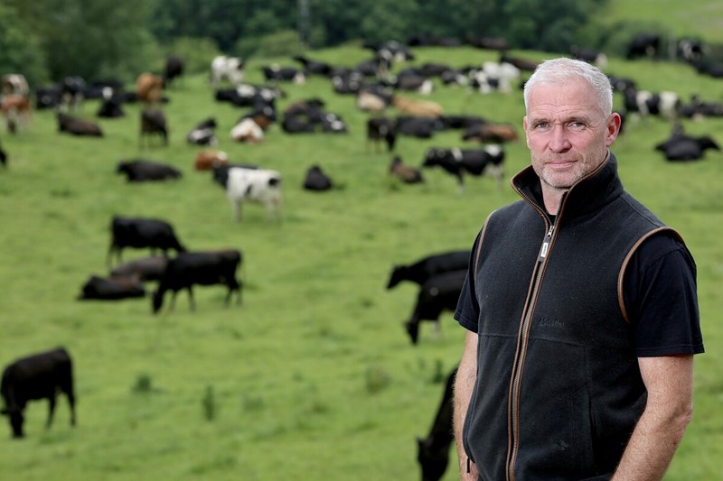 Huw Clwyd Jones with his cows