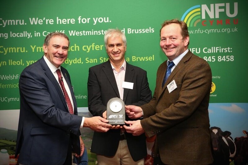 Aled Jones, Aled Lewis & Bryn Hughes with the Sustainable Agriculture Award 