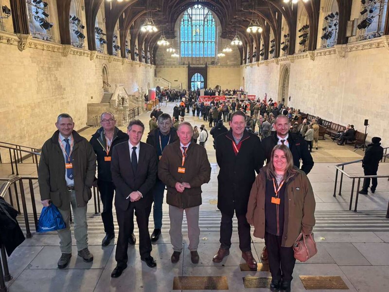 Staffordshire members with Gavin Williamson MP at the NFU mass lobby