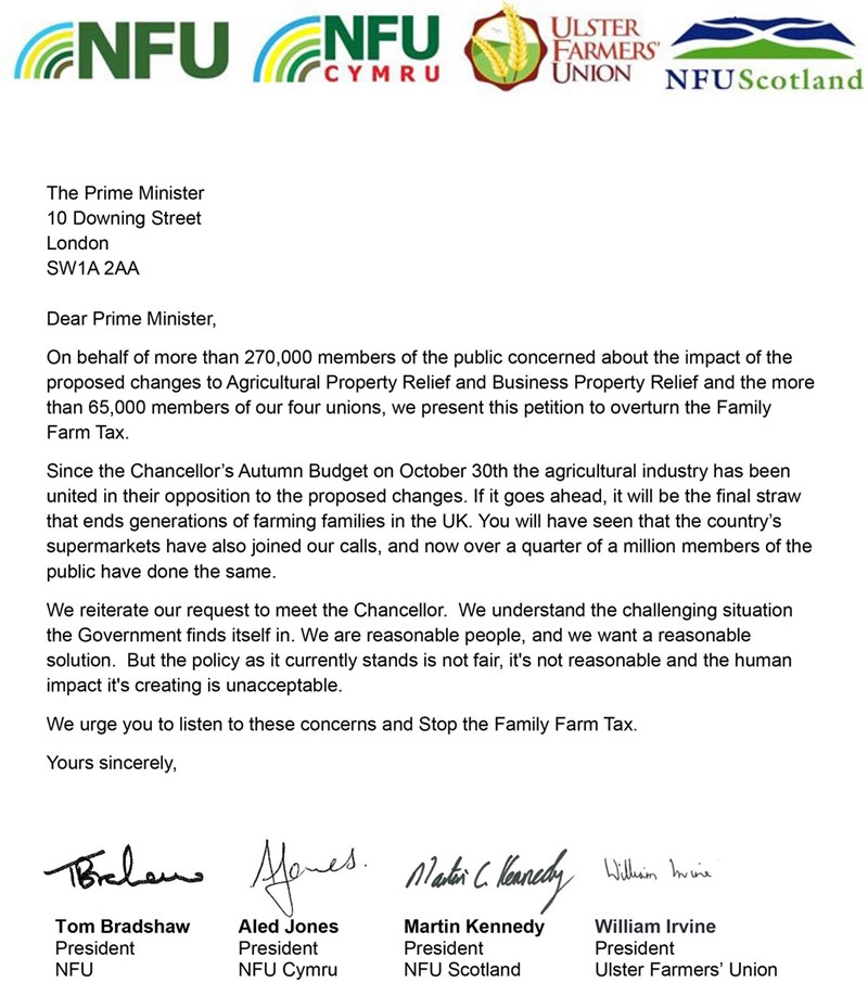 Petition letter to No 10