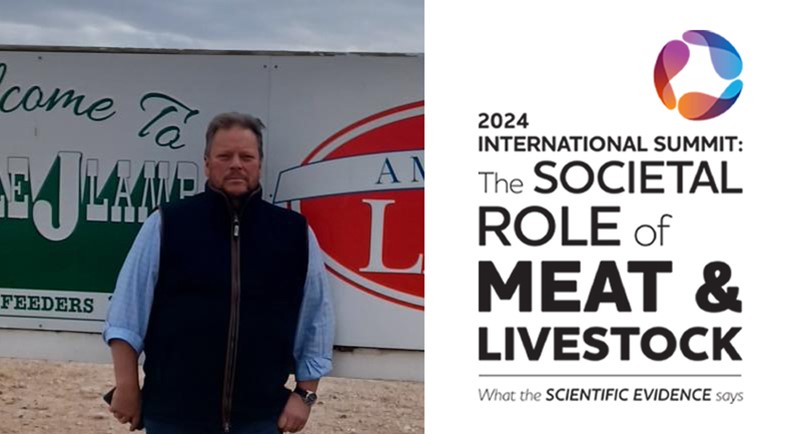 David Barton at Double J feed lot on 2024 International Summit on the Role of Meat & Livestock in Society