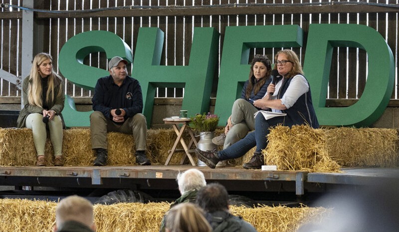 Poppy Sherborne, NFU countryside adviser, member James Robinson of Strickley Farm, Helen Avery, Director (Nature Programmes), Green Finance Institute and NFU Vice President Rachel Hallos.