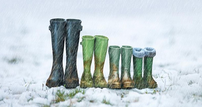 Wellies in the snow