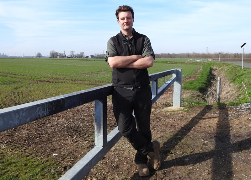 Farmer William Stevenson standing by a field that is regularly hit by fly tipping