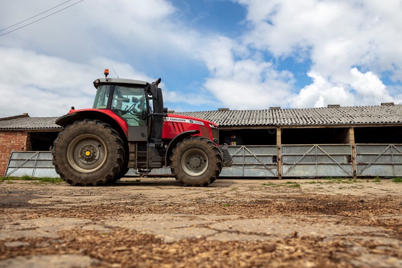 Tractor on a farm yard