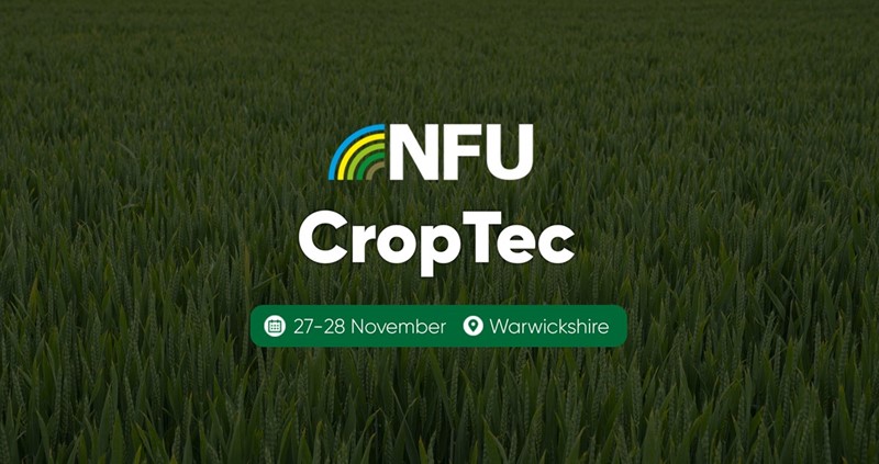 A field of wheat with the words "CropTec, 27-28 November, Warwickshire" over the top.