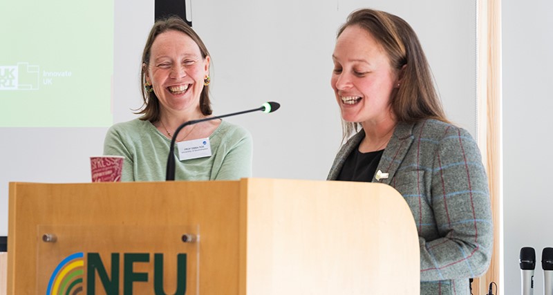 Liz Warner and Emma Roe at the Poultry Research Seminar 2025