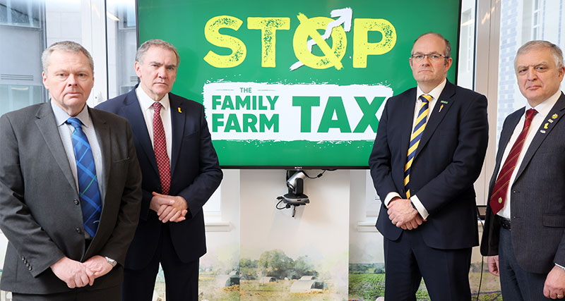  Andrew Connon, NFUS President, Aled Jones, NFU Cymru President, Tom Bradshaw, NFU President, William Irvine, UFUF President.