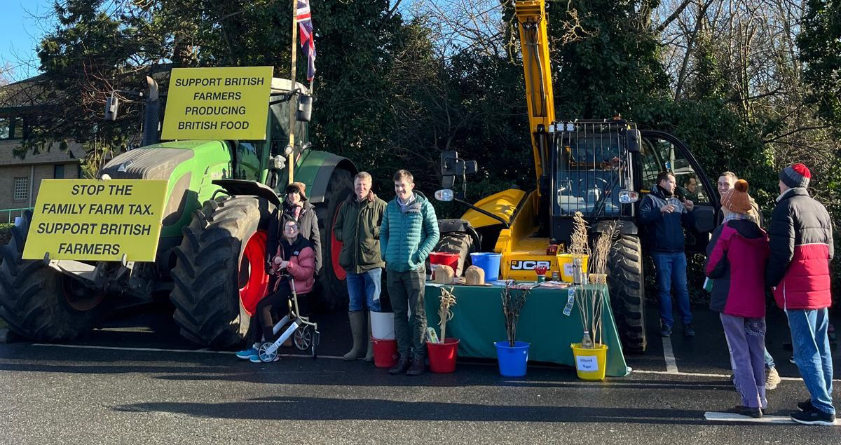 NFU members at Sainsbury's in Braintree, Essex