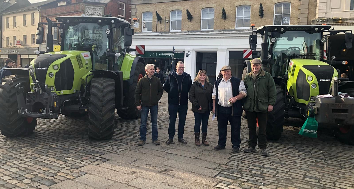 Beds & Hunts County Chair Freya Morgan with members in Hitchin Market Square...