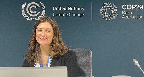 Jenny Brunton speaking on a COP29 panel